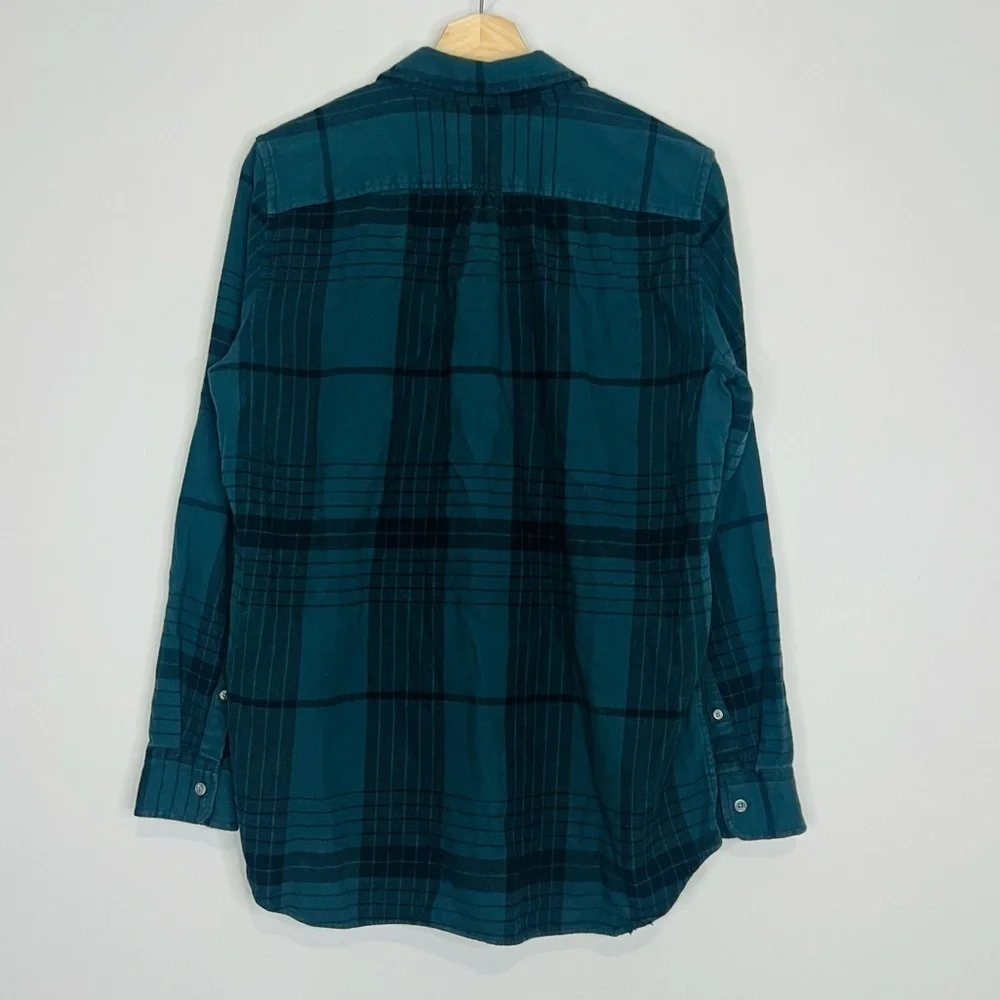 Banana Republic Navy/Black Plaid Soft Brushed Cotton Button Up Medium